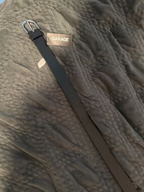 GARAGE woman’s Black Leather Belt with Silver Buckle